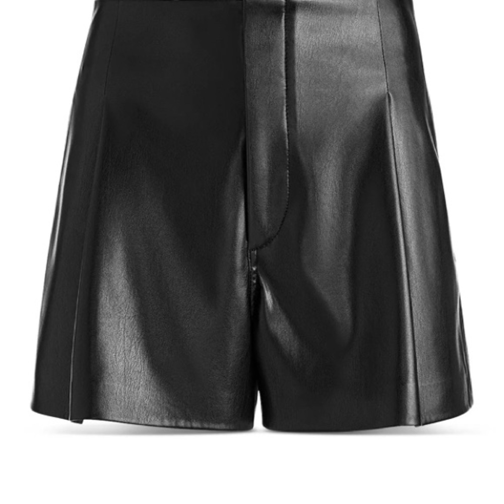 Alice + Olivia Steffie Vegan Leather Shorts Black Size 14 NWT - Picture 2 of 11